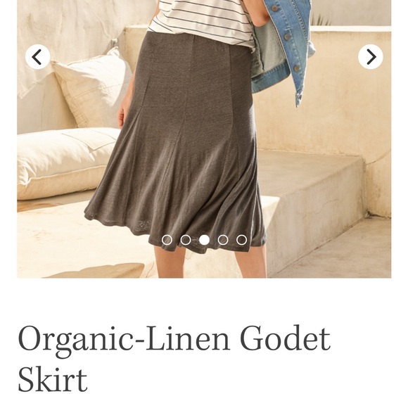 Garnet Hill Organic Linen Godet Skirt - Picture 5 of 5